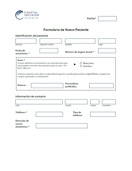 New Patient Form - a required form