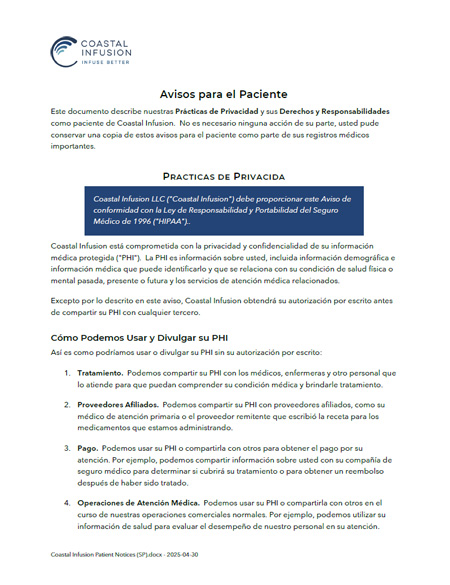 Patient Notices (Spanish)